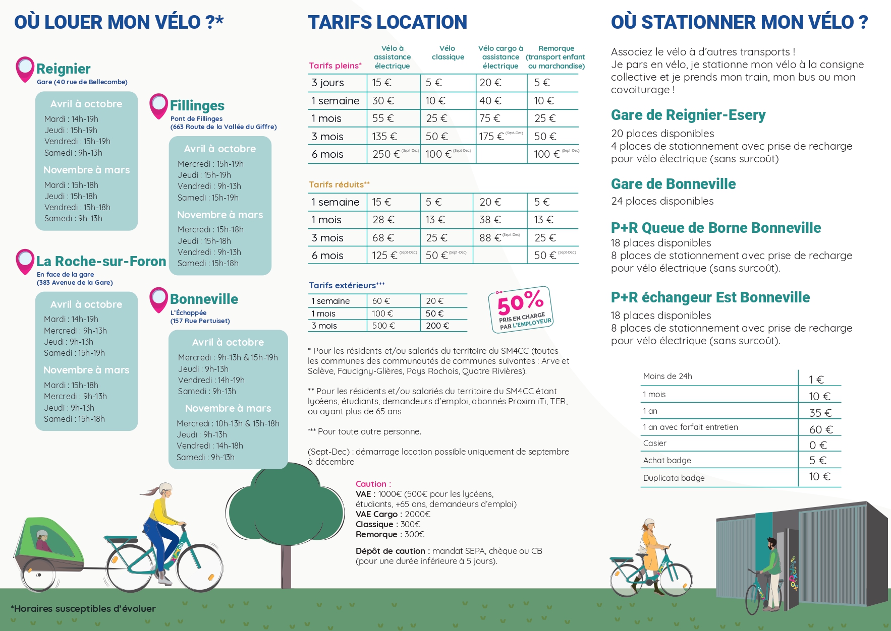 Plaquette location vélo